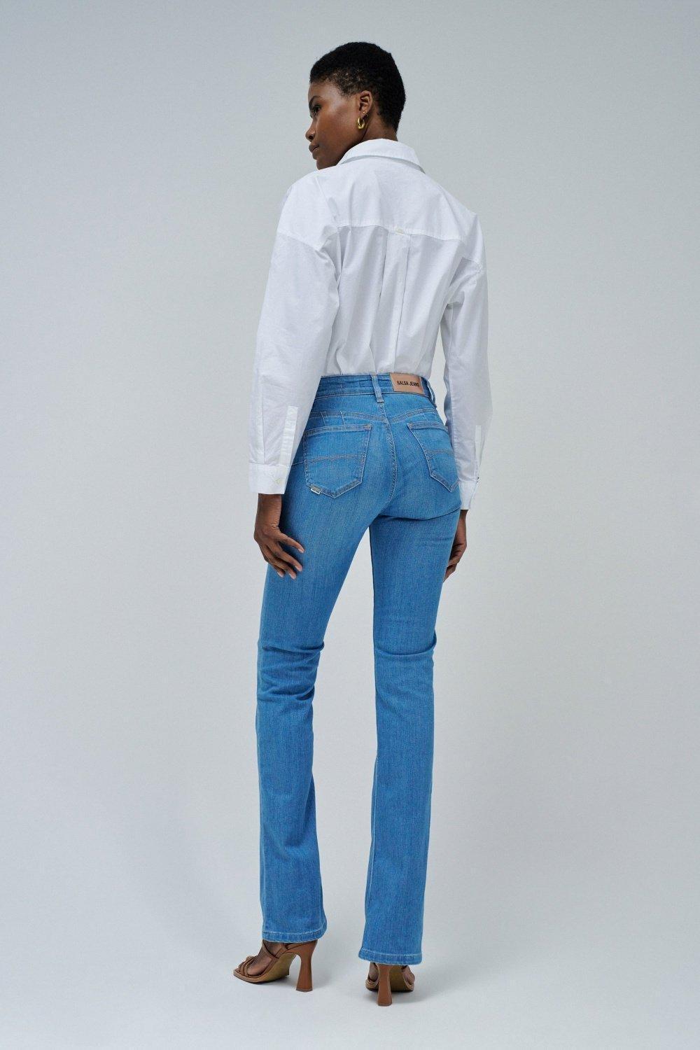 Blue Flare Ankle-Length Jeans, , large image number 3