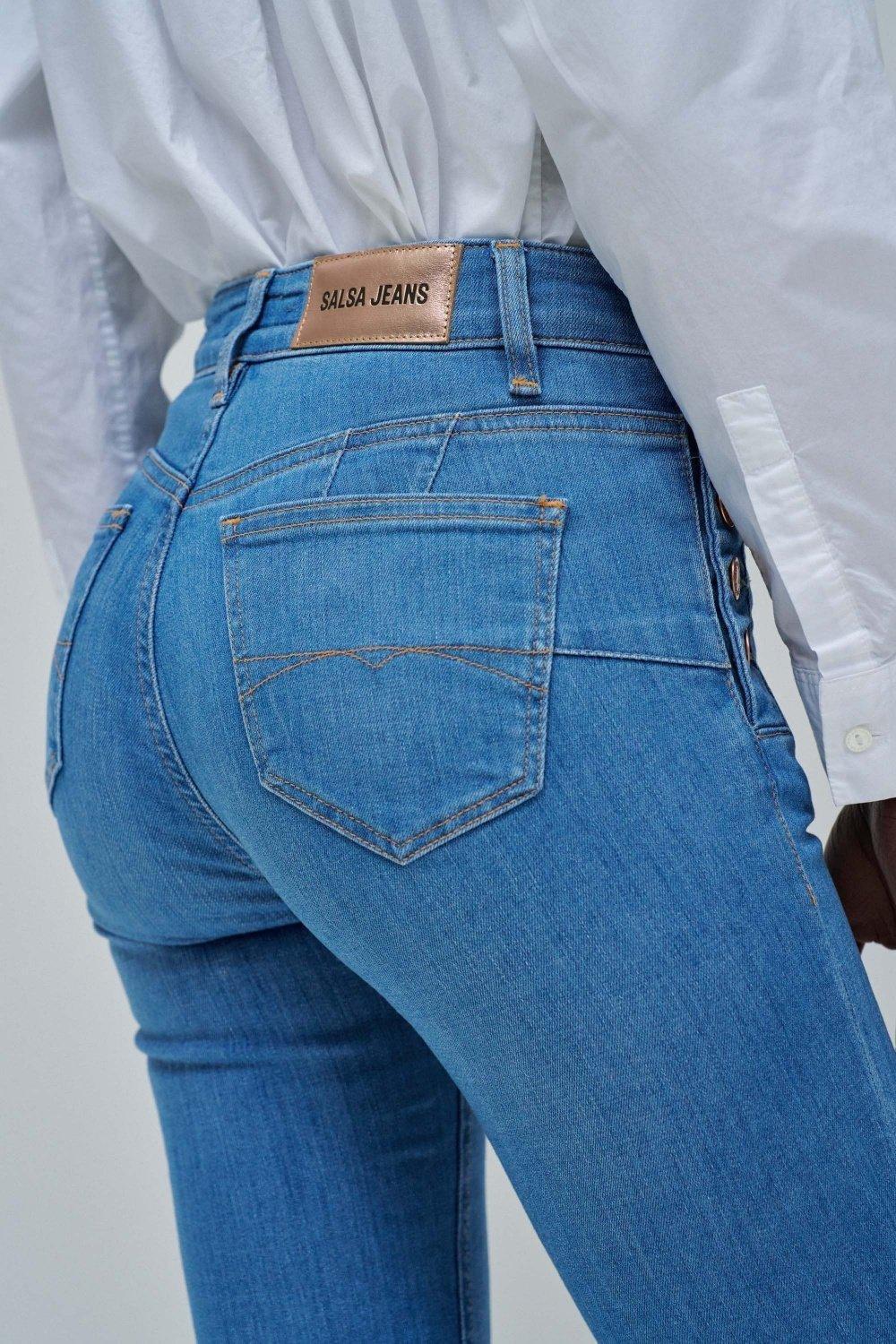 Blue Flare Ankle-Length Jeans, , large image number 4