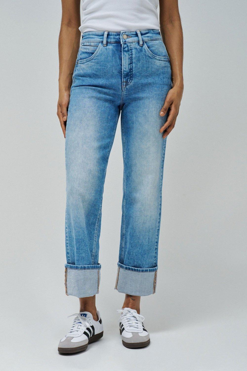 Light Denim Straight Leg Jeans, , large image number 0