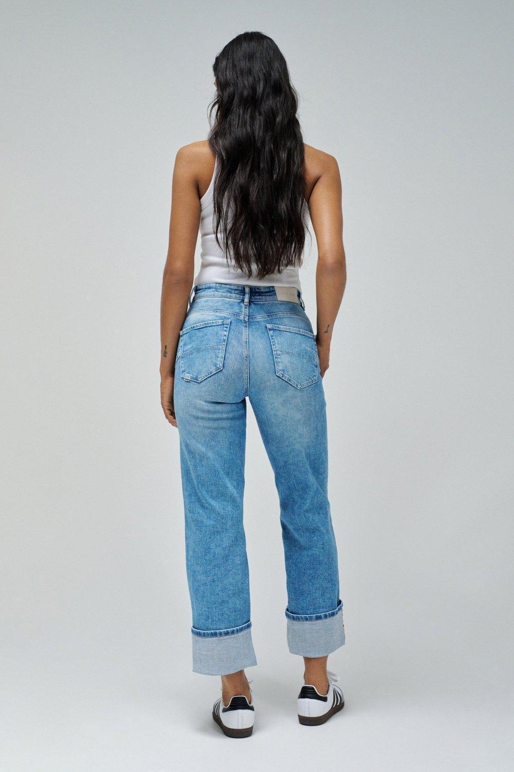 Light Denim Straight Leg Jeans, , large image number 3