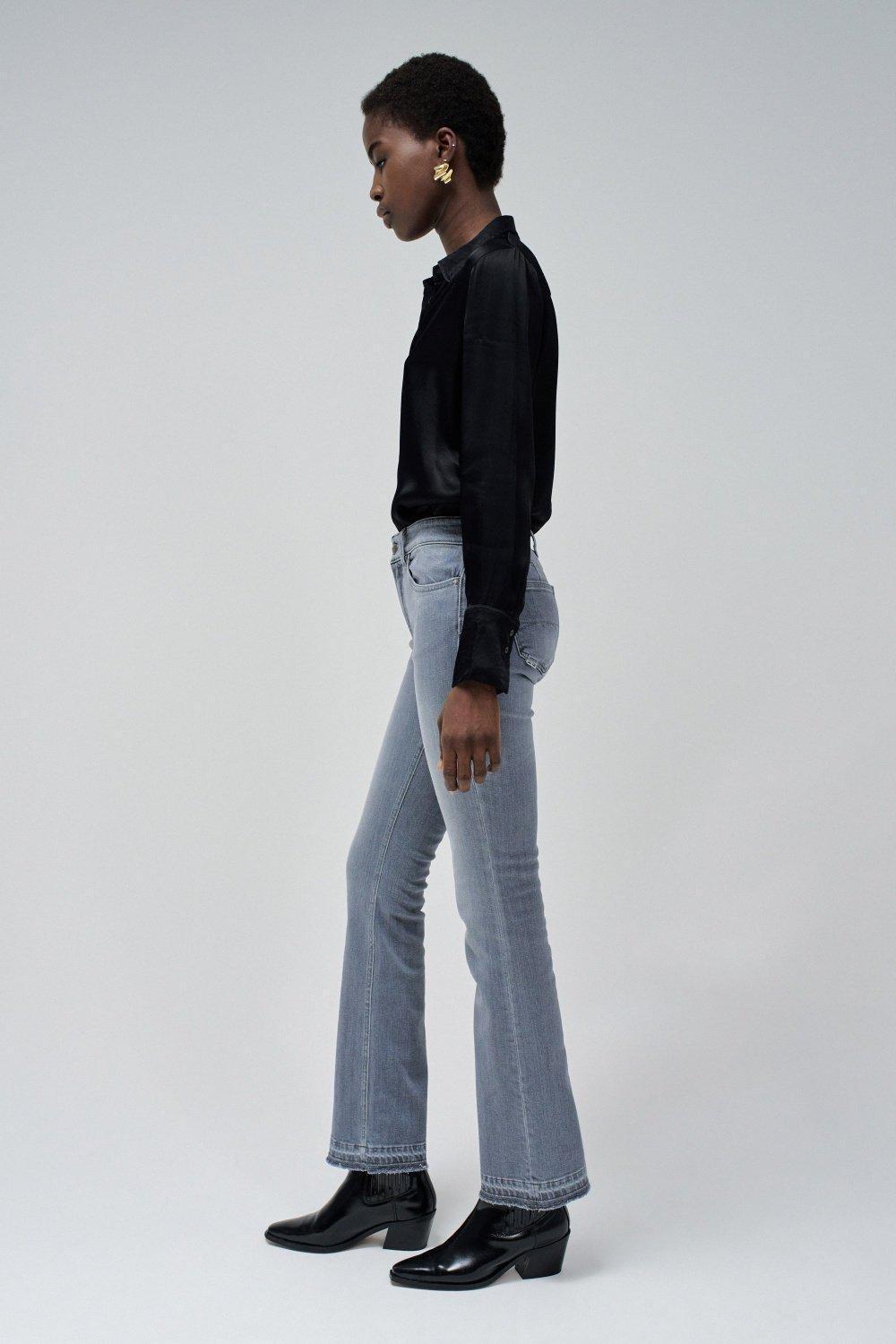Gray Plain Casual Trousers, , large image number 2