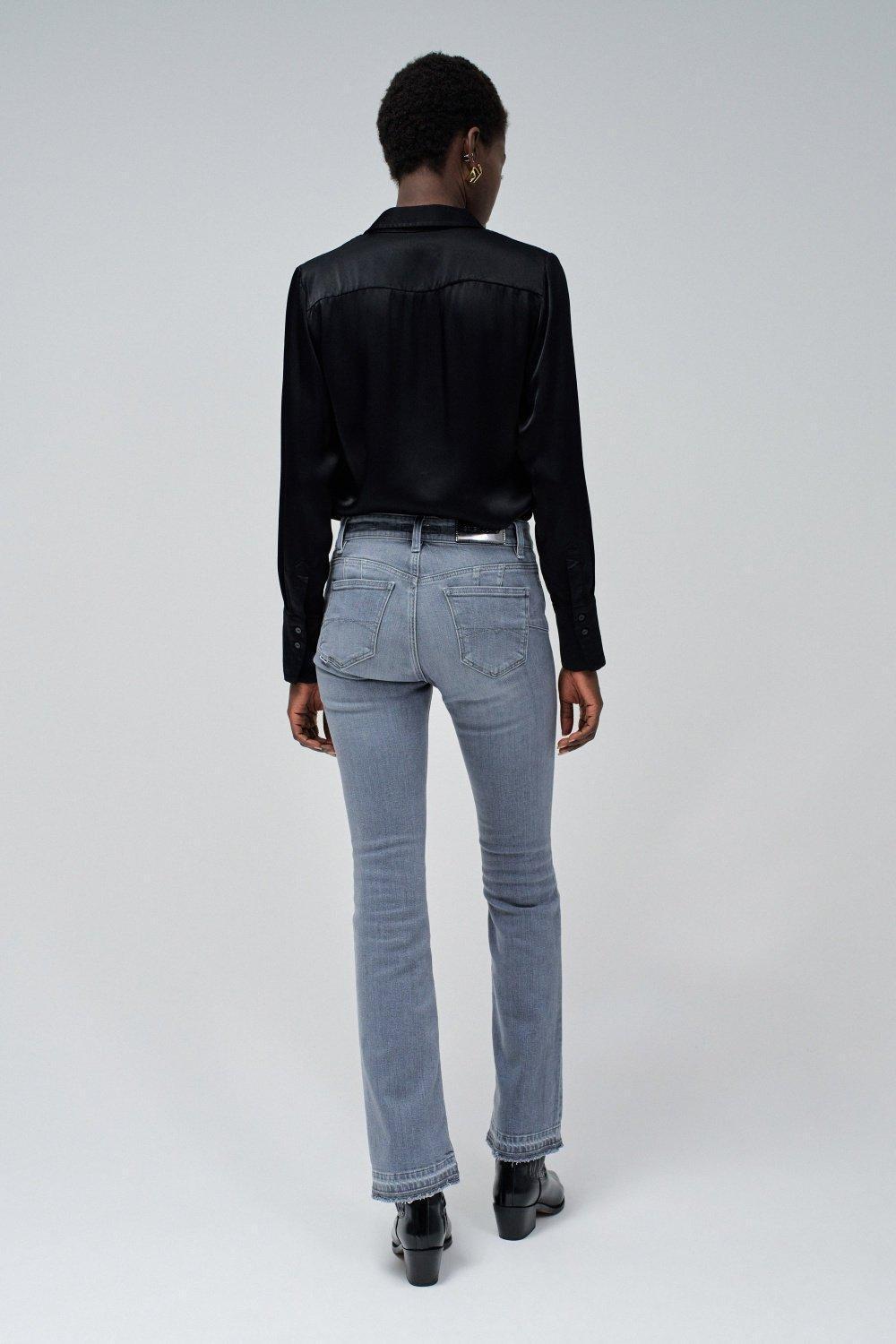 Gray Plain Casual Trousers, , large image number 3