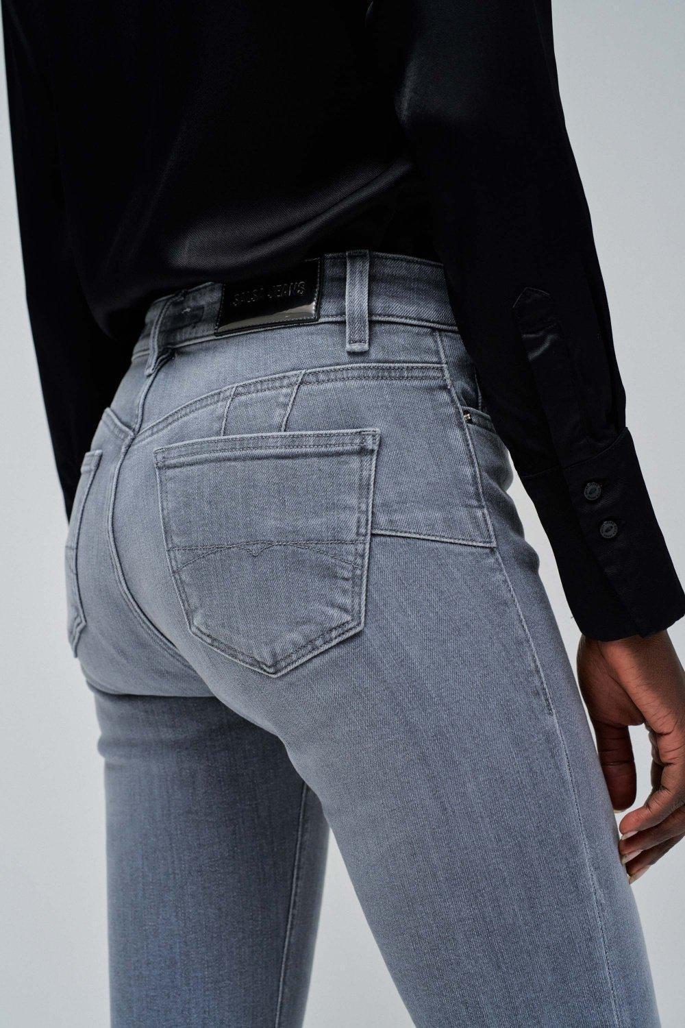 Gray Plain Casual Trousers, , large image number 4
