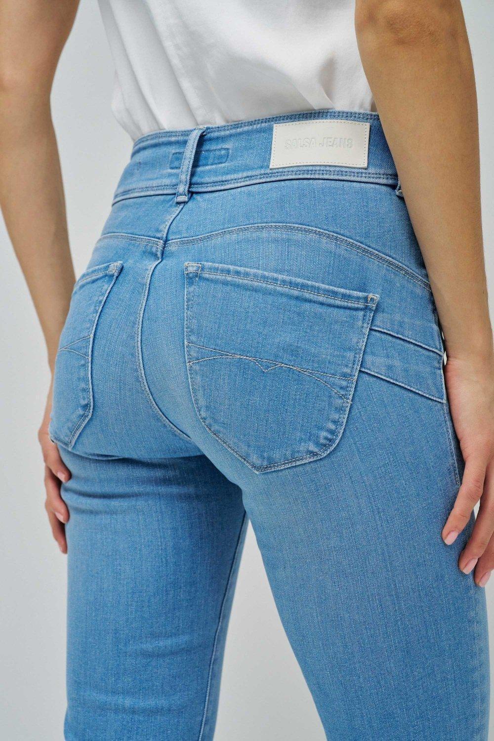 Blue Plain Casual Trousers, , large image number 4