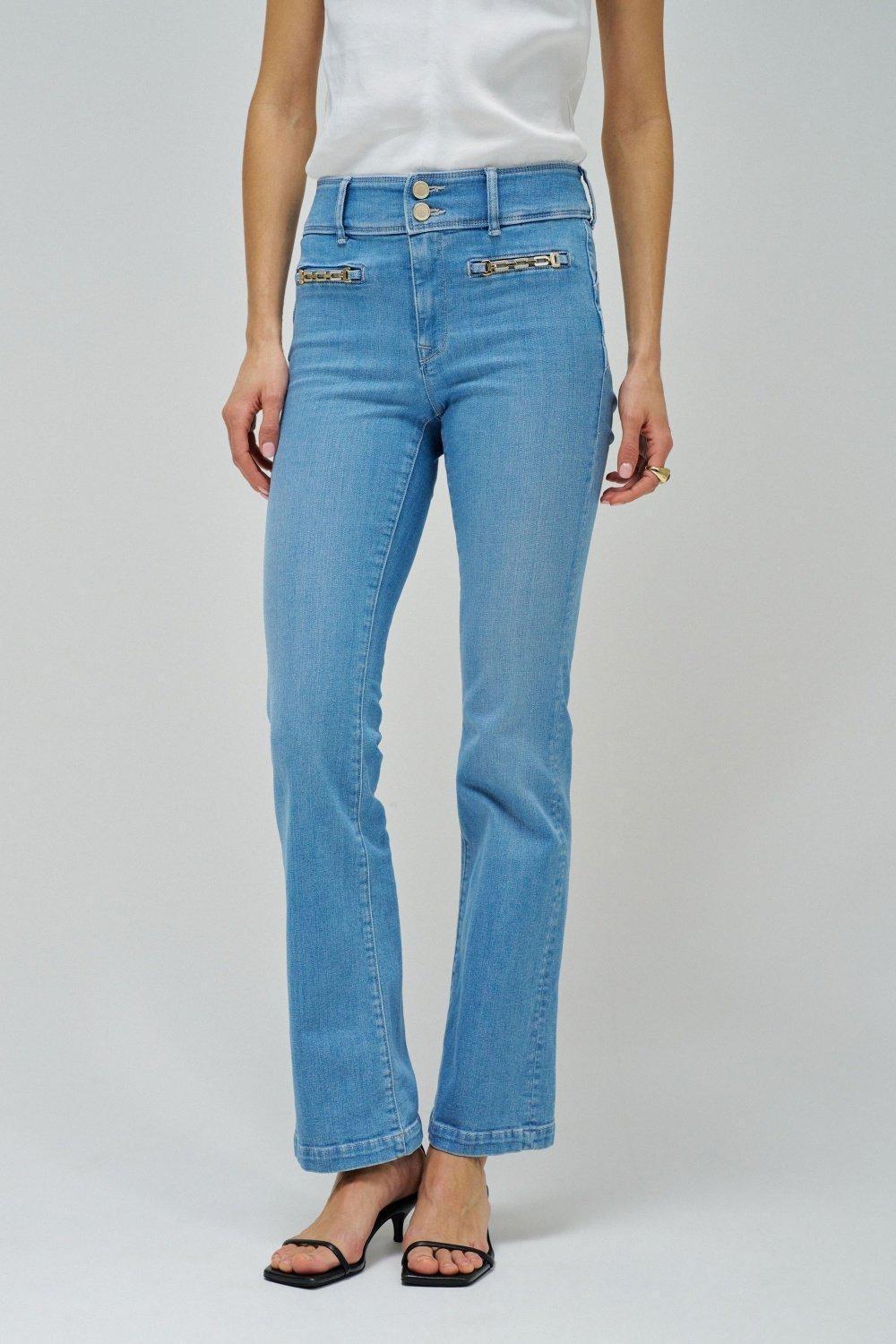 Secret Push-In Bootcut Jeans, Blue, medium