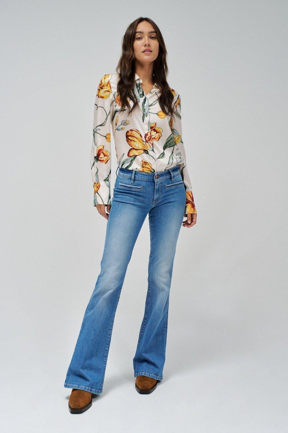 BLUE WONDER PUSH UP FLARE JEANS, 2101_852, large image number 1