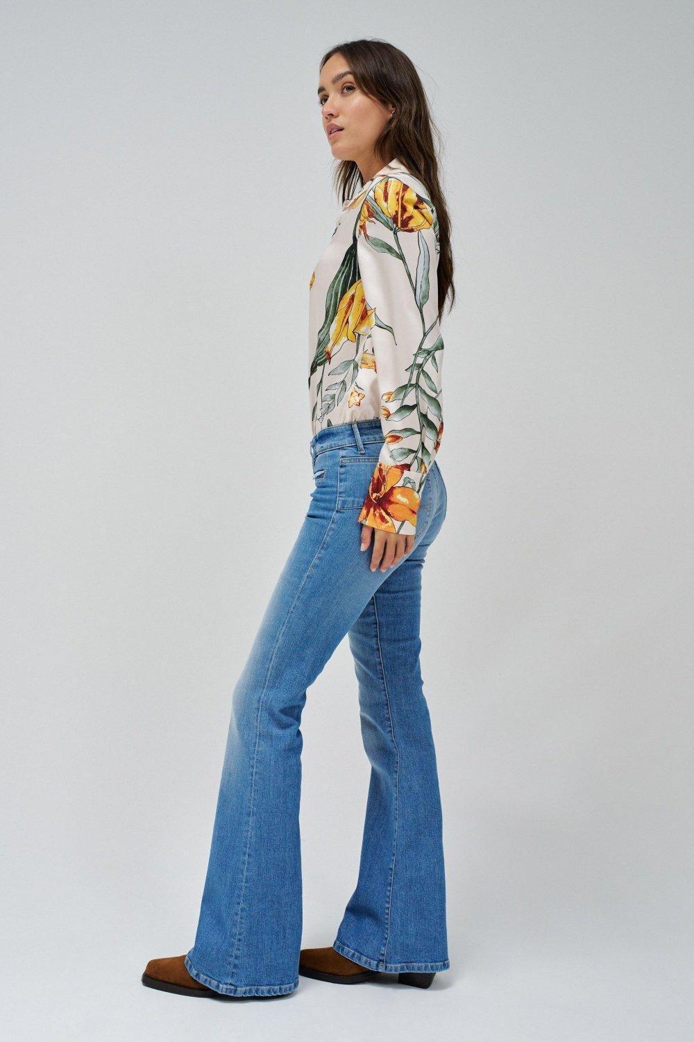 BLUE WONDER PUSH UP FLARE JEANS, 2101_852, large image number 2