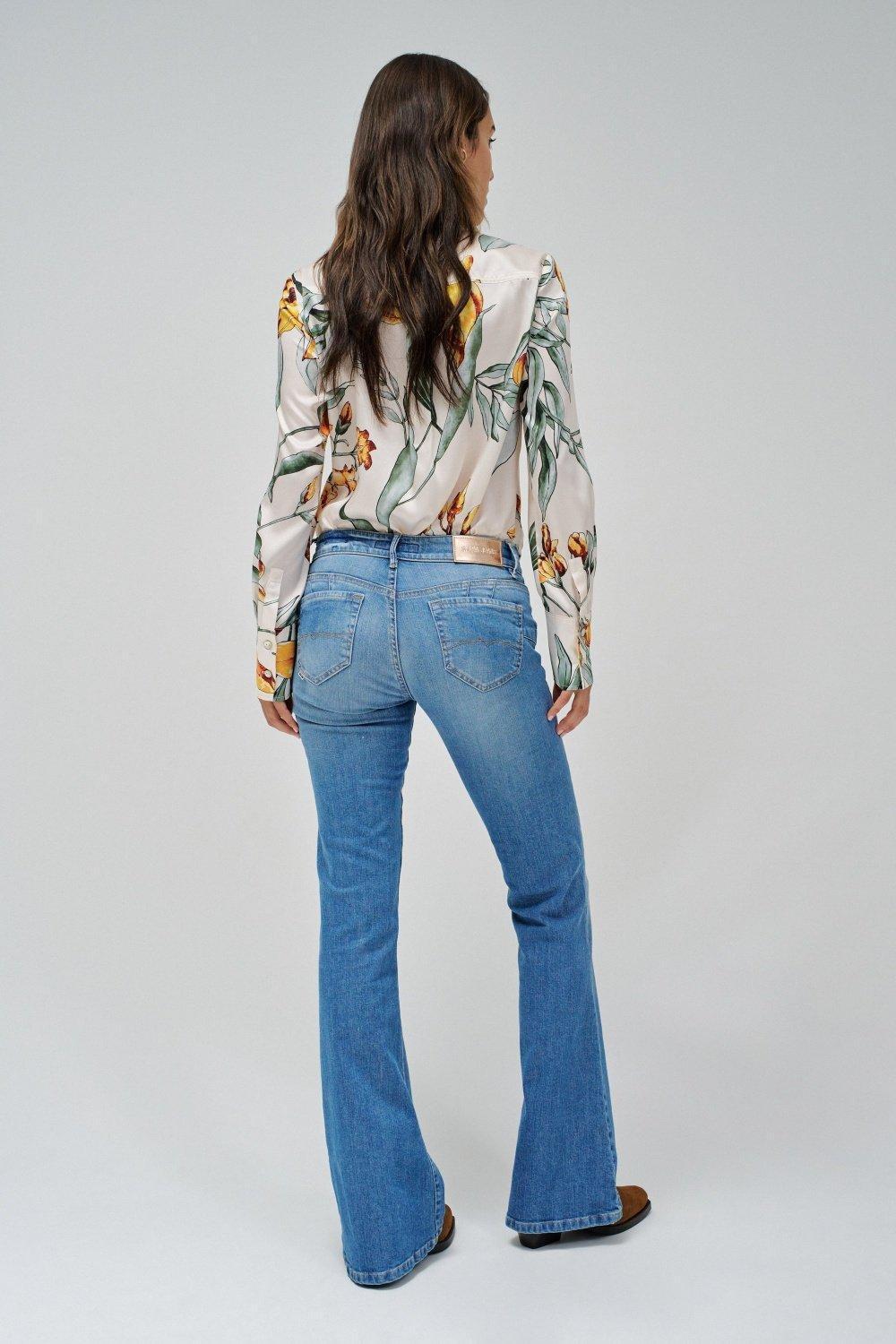 BLUE WONDER PUSH UP FLARE JEANS, 2101_852, large image number 3