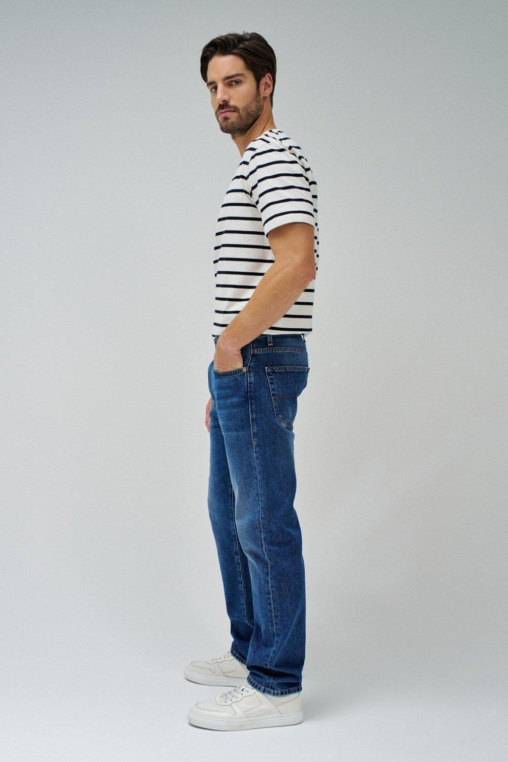 Trousers Straight&nbsp;, Blue, medium