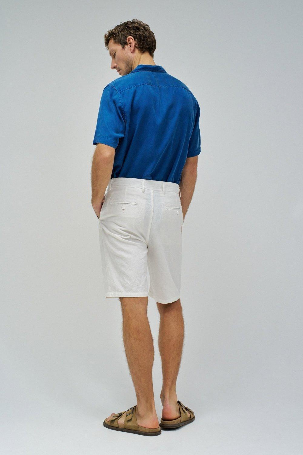 White Plain Bermuda Shorts, , large image number 3