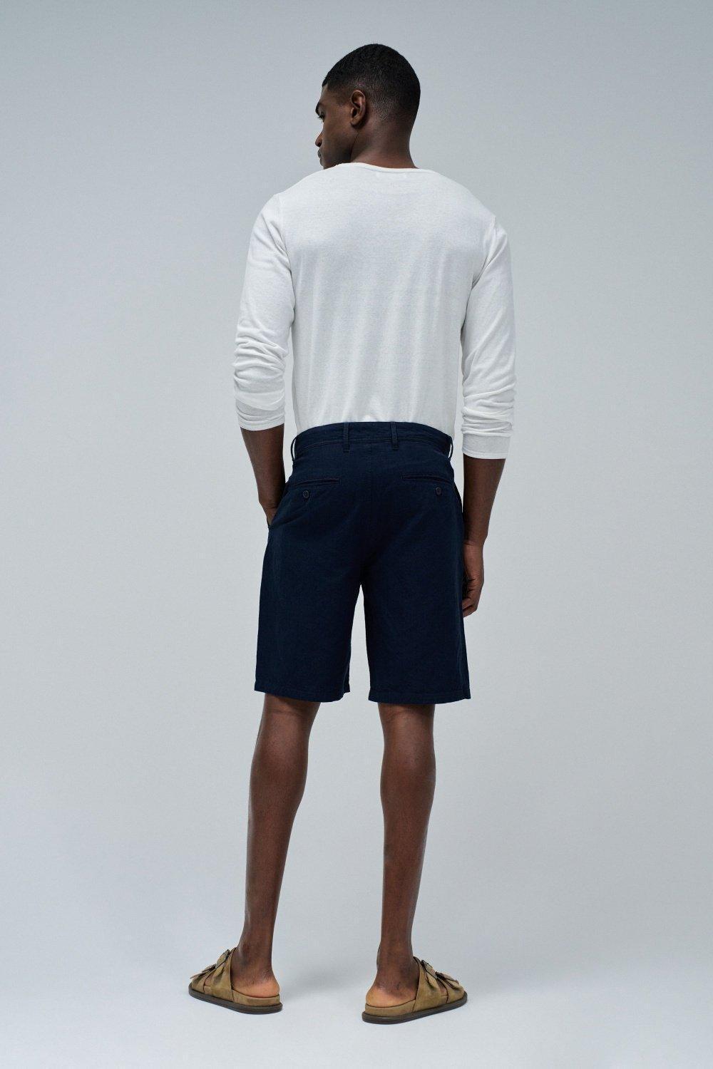 Trousers With Linen Blend, Navy, large image number 3