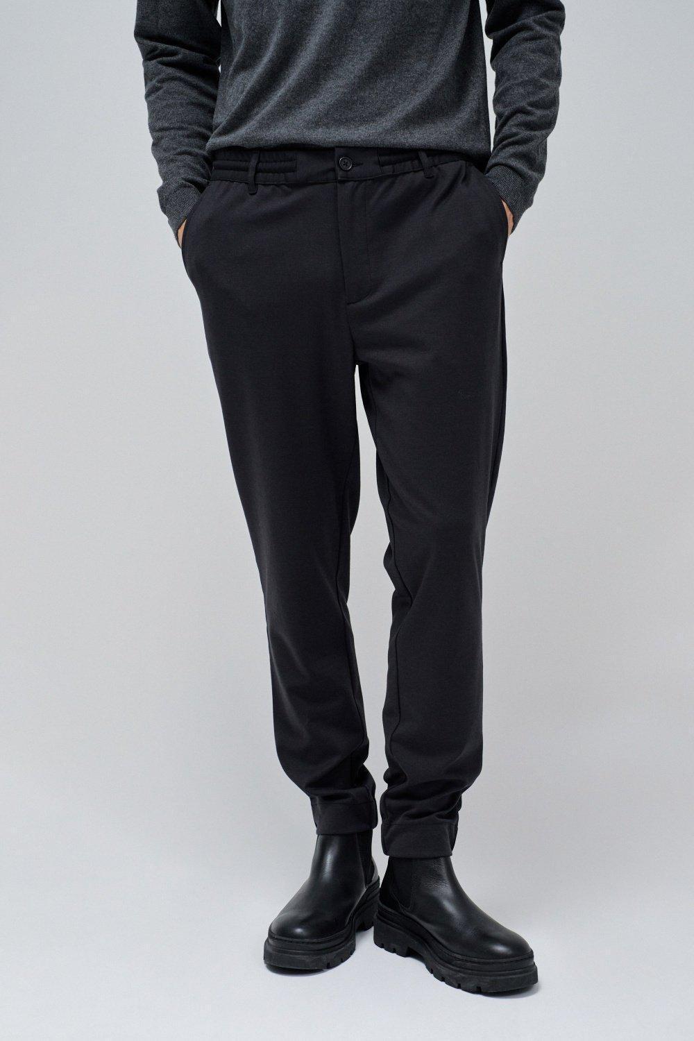 White Solid Casual Joggers, , medium