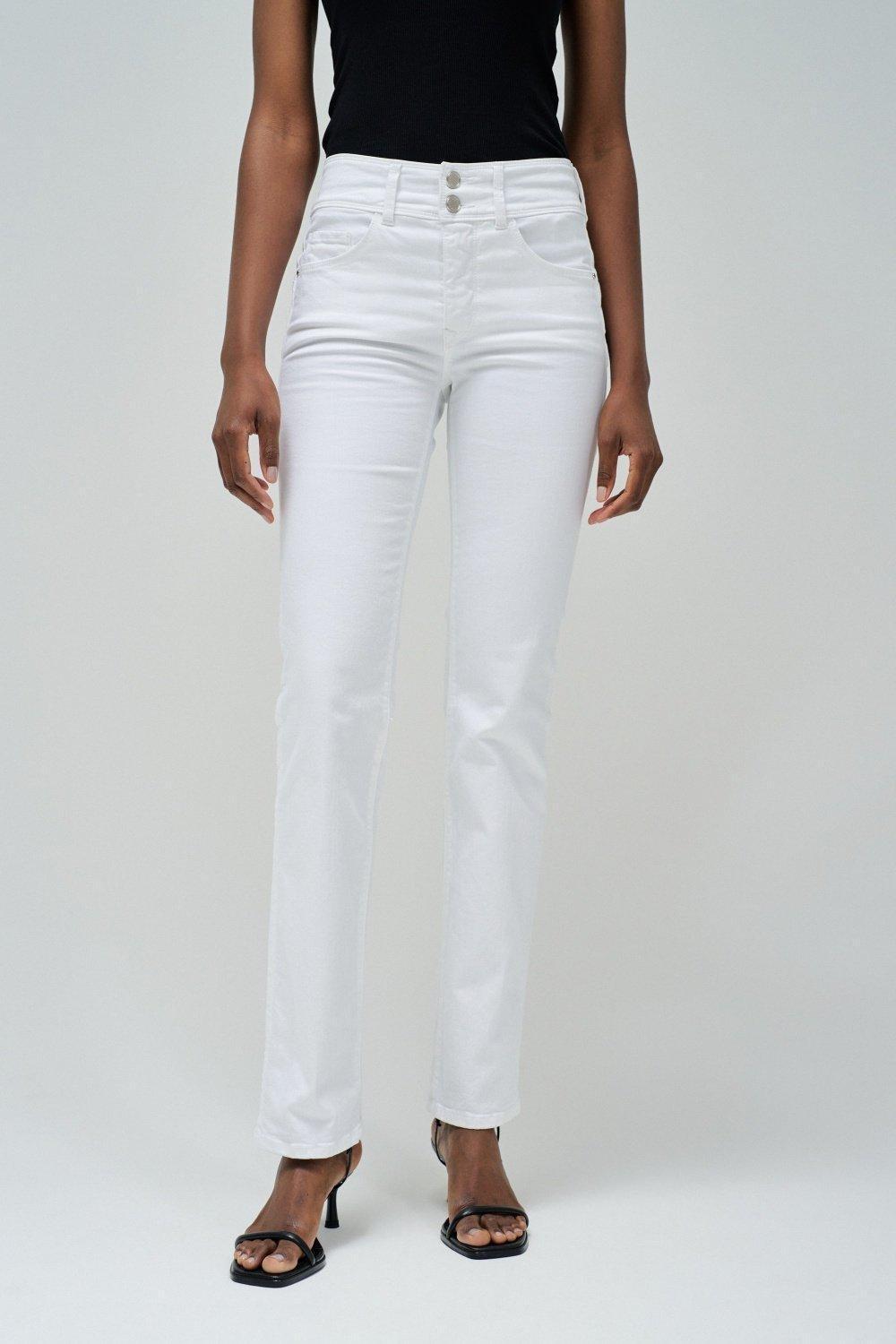 Jeans Secret Push In Straight, White, medium