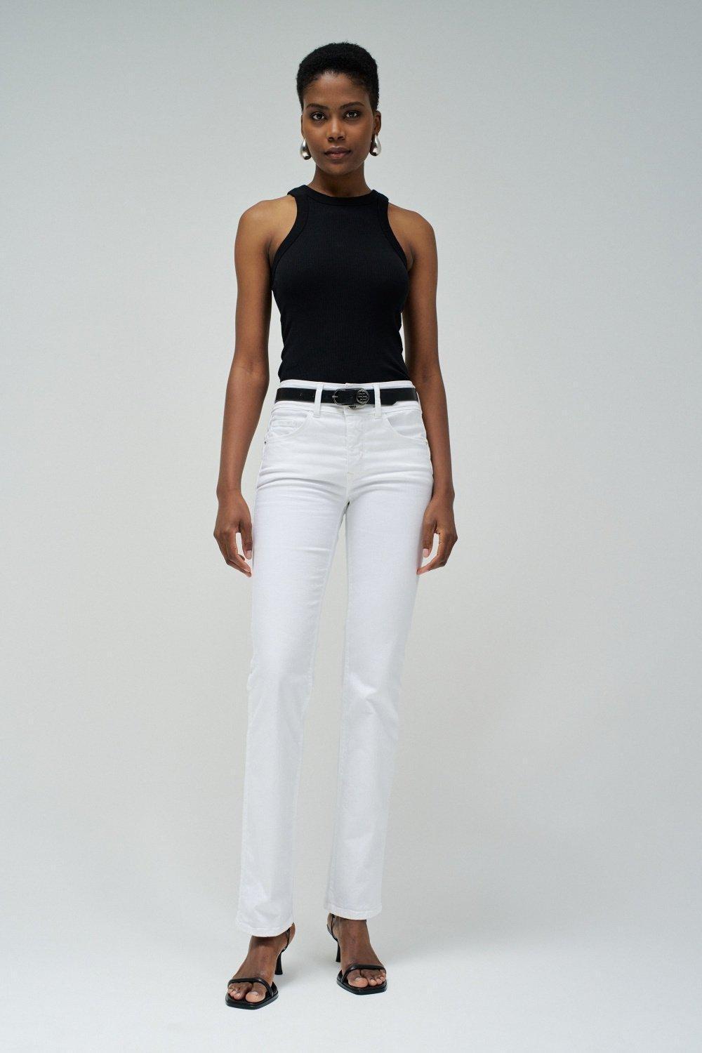 Jeans Secret Push In Straight, White, medium