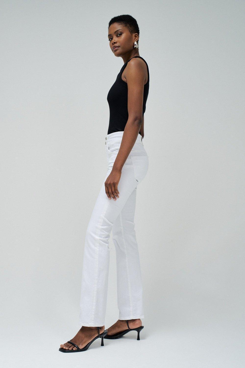 Jeans Secret Push In Straight, White, medium