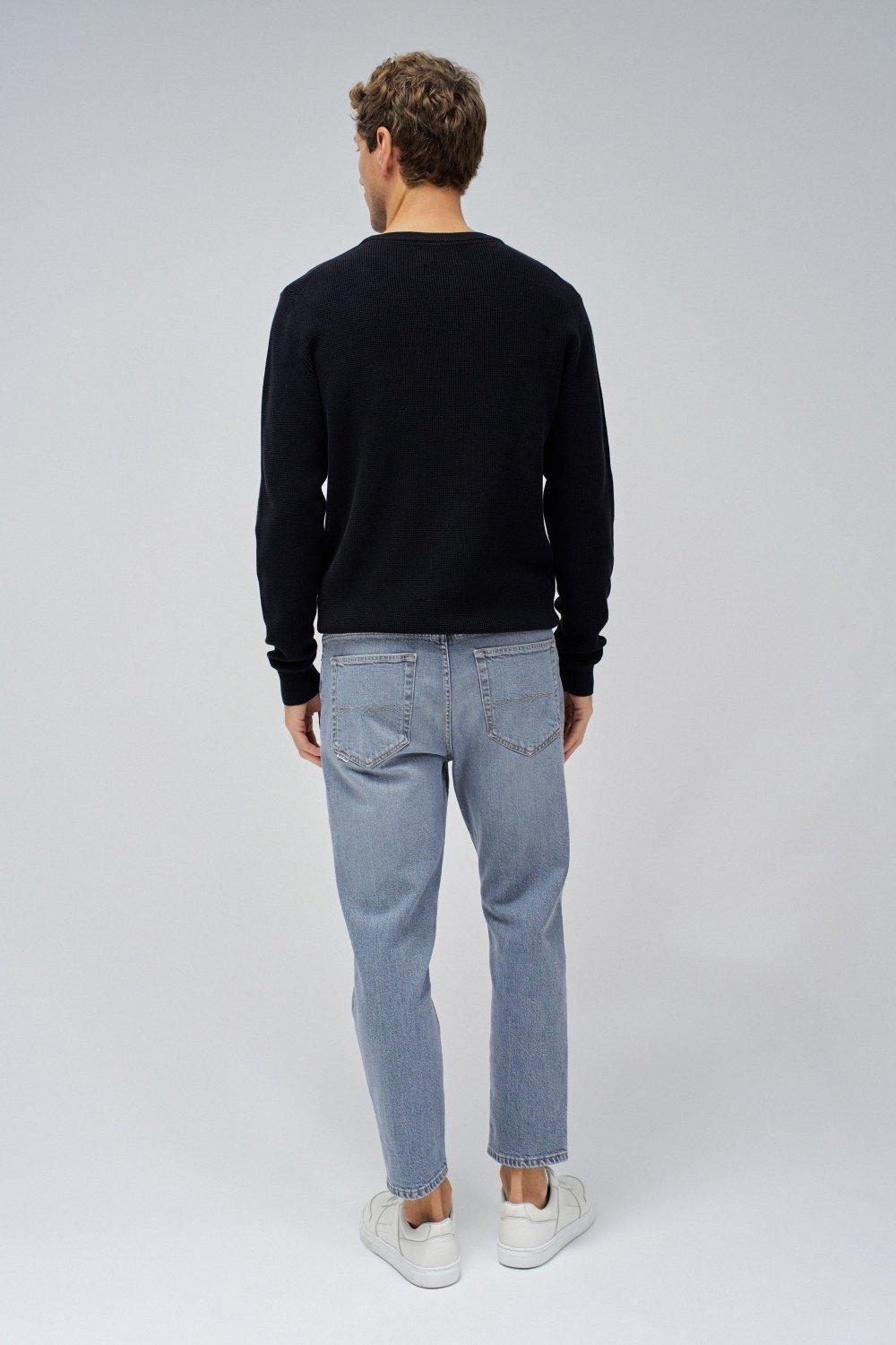 Grey Plain Baggy Cropped Jeans, , large image number 3