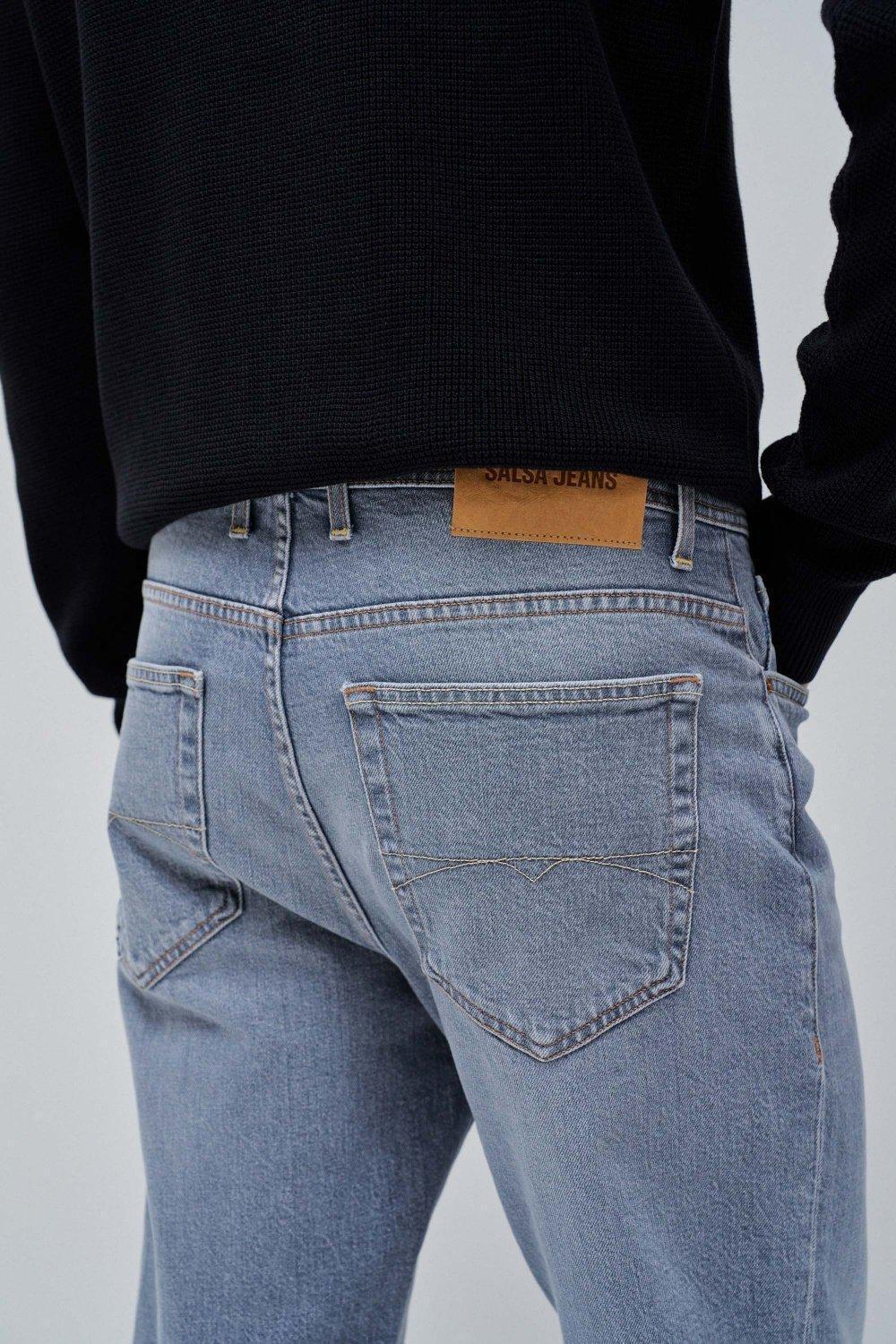 Grey Plain Baggy Cropped Jeans, , large image number 4