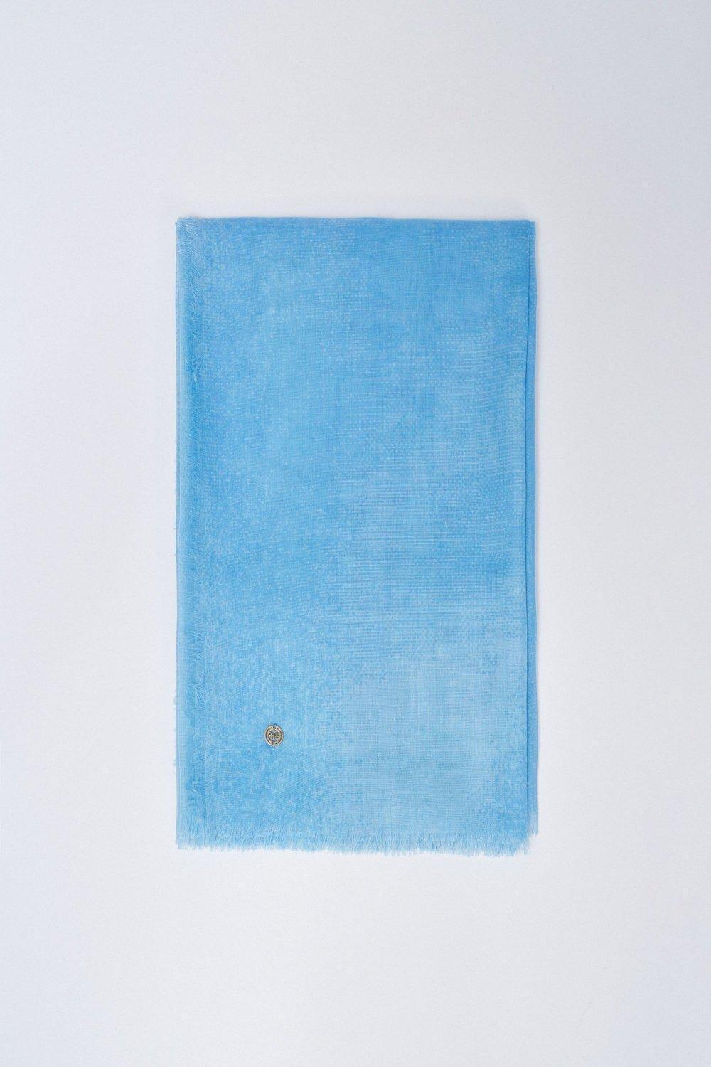 Blue Solid Rectangle Scarf, , medium
