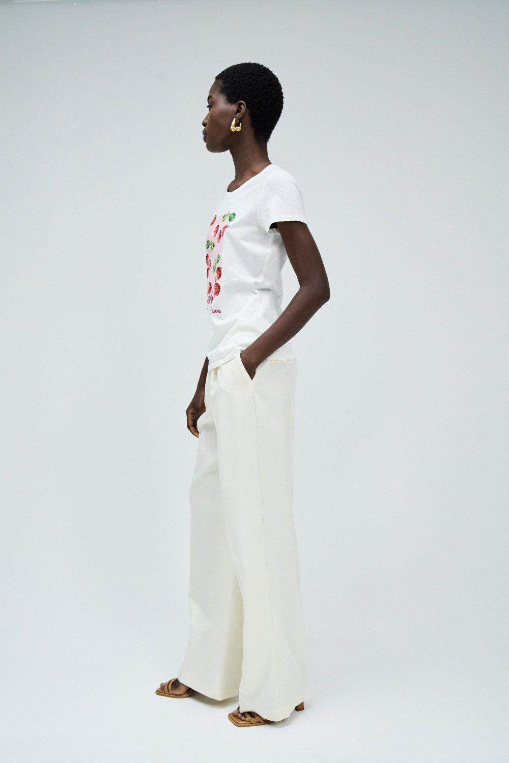 White Printed T-Shirt, , large image number 2