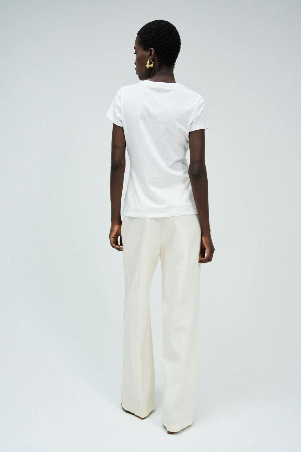 White Printed T-Shirt, , large image number 3