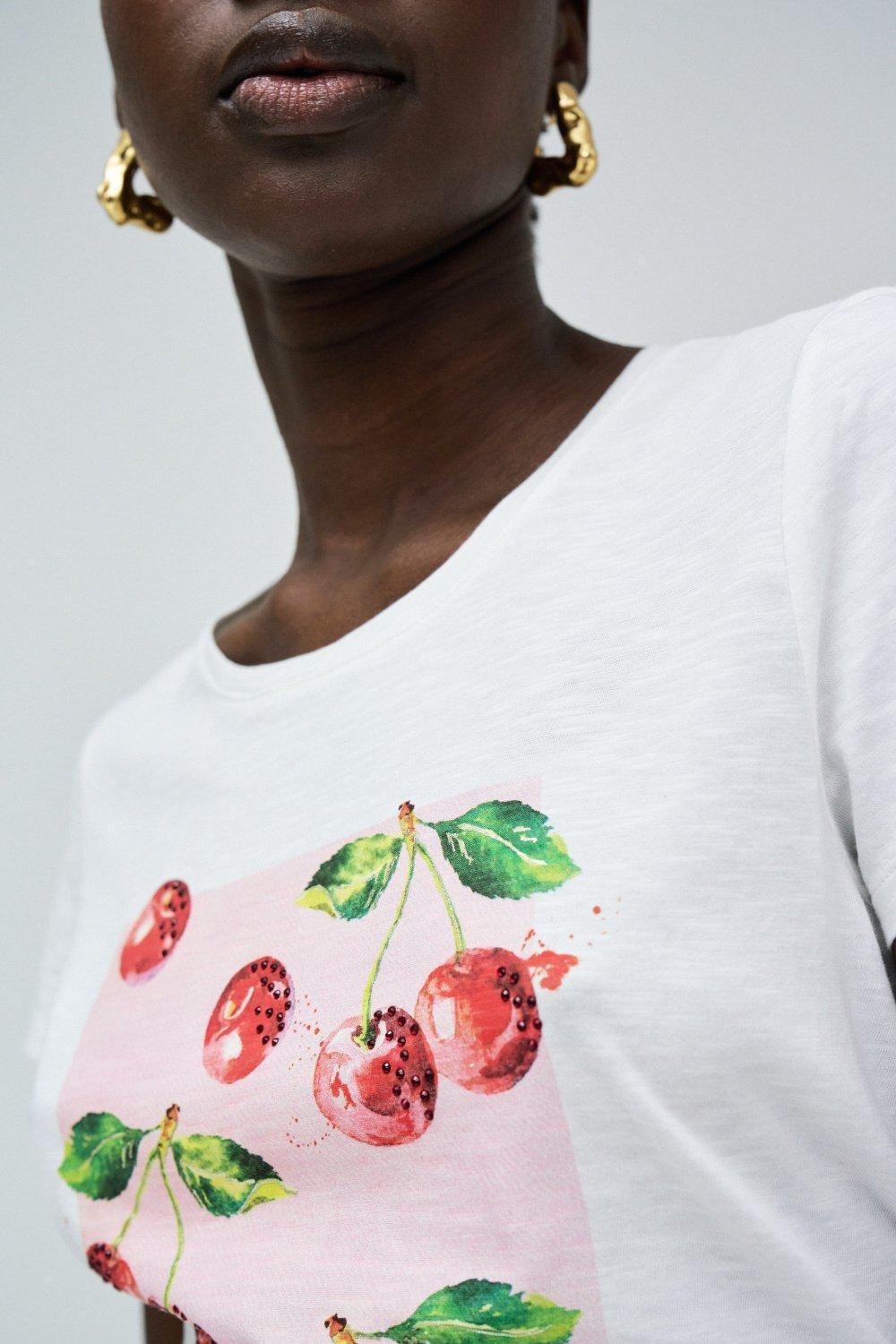 White Printed T-Shirt, , large image number 4