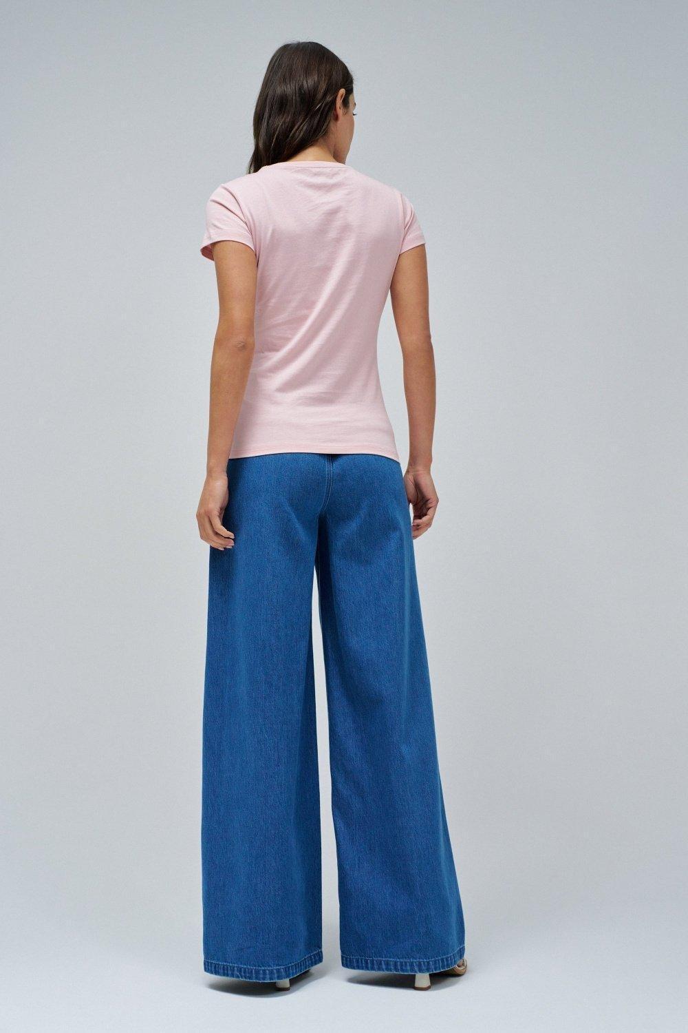 PINK T-SHIRT WITH PRINT AND BEADS, , large image number 3