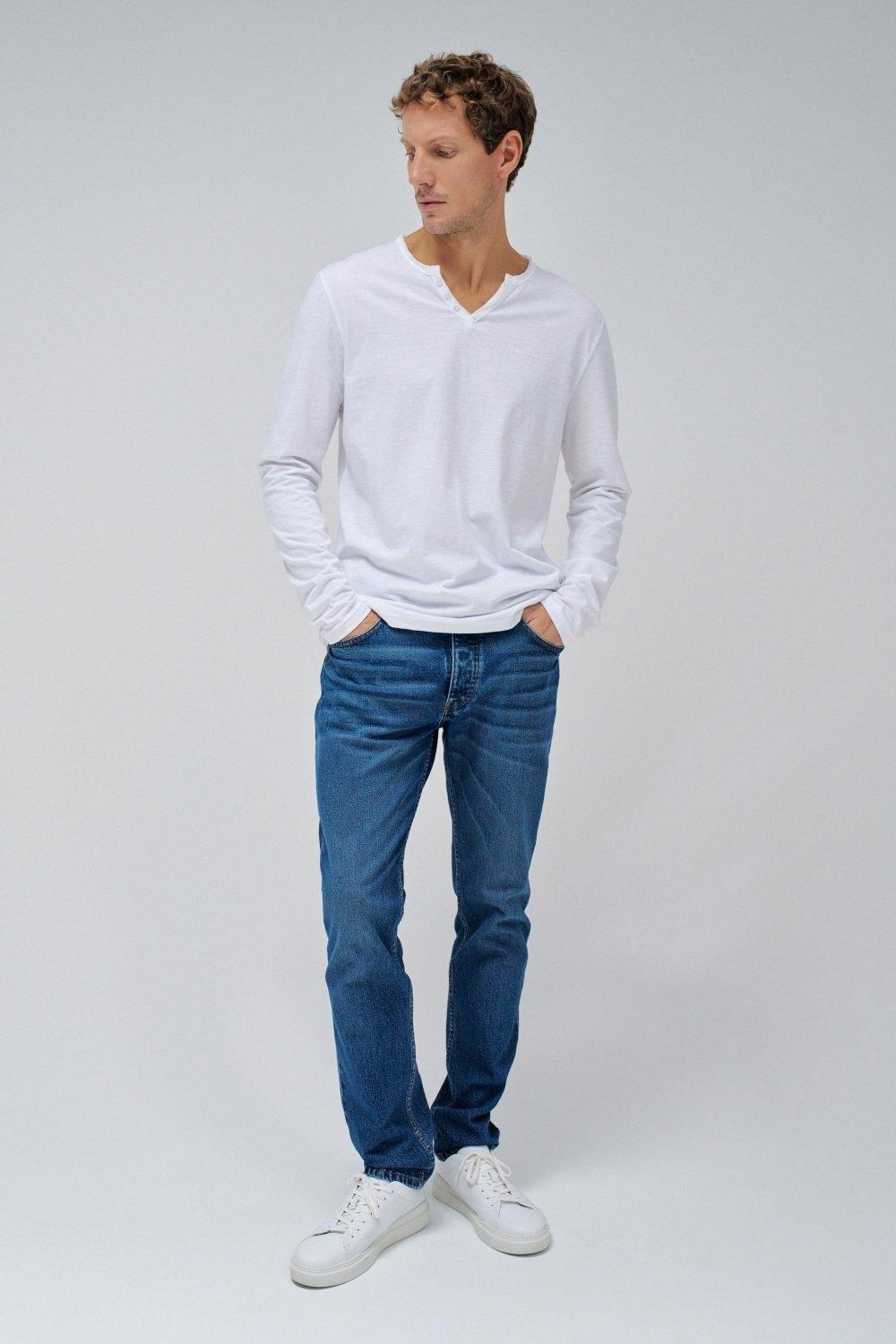 White Plain Basic Long T-Shirt, , large image number 1