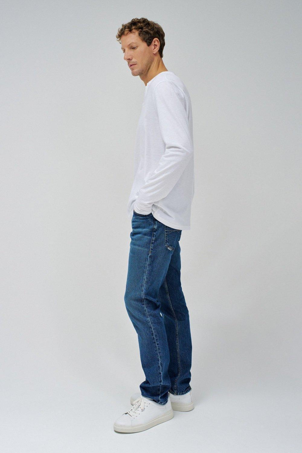 White Plain Basic Long T-Shirt, , large image number 2