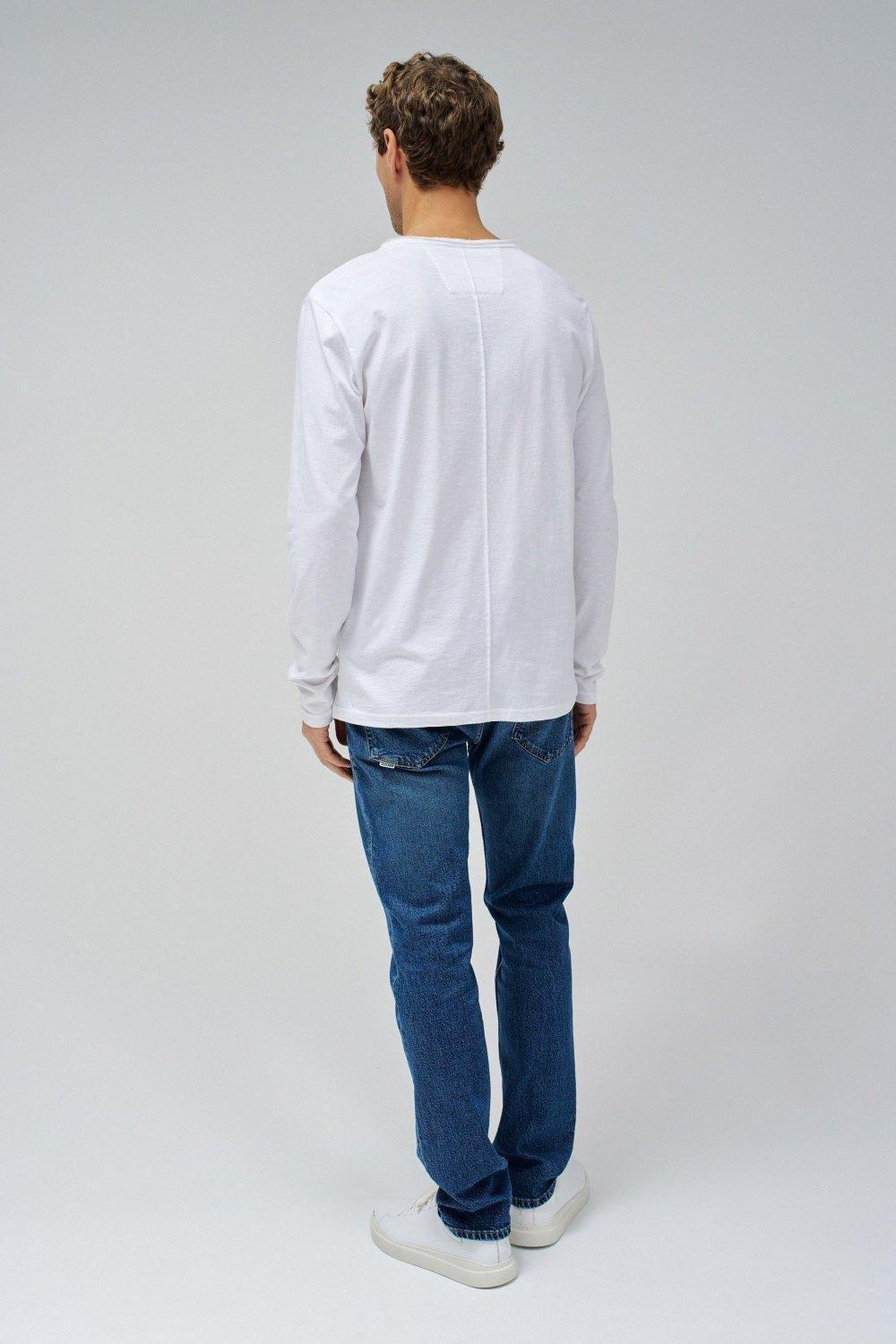 White Plain Basic Long T-Shirt, , large image number 3
