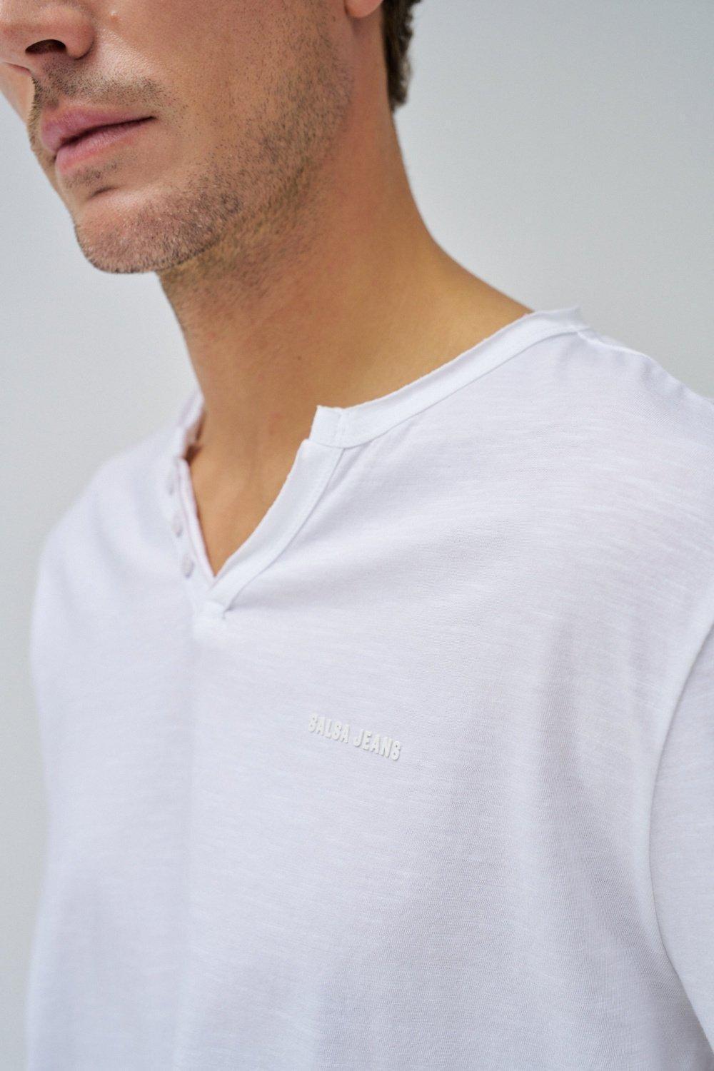 White Plain Basic Long T-Shirt, , large image number 4