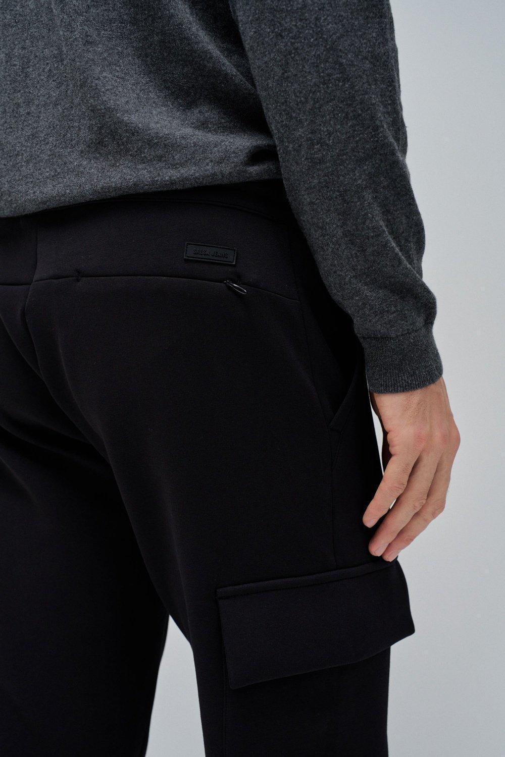 Black Solid Casual Trousers, , large image number 4