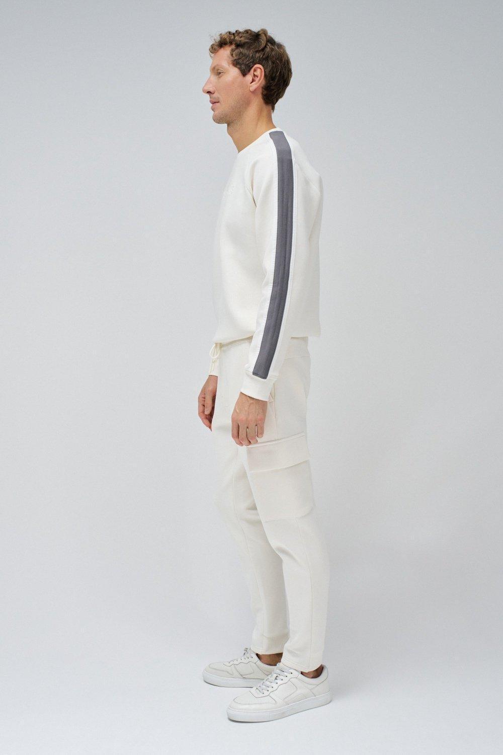 Tapered Joggers Trousers, Pearl, large image number 2