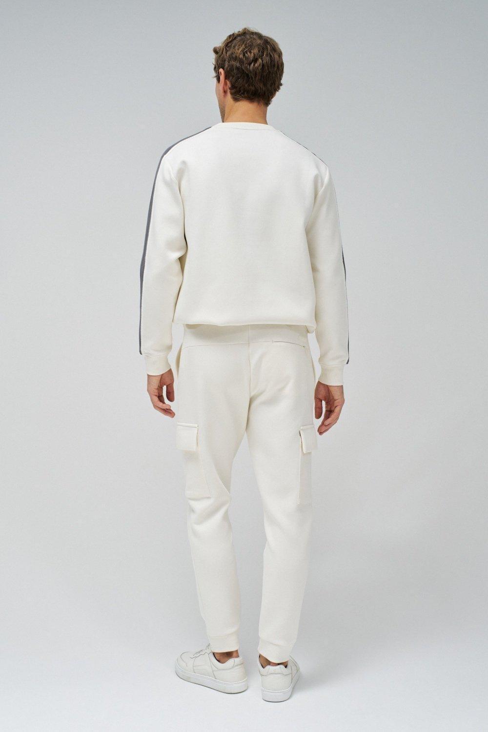 Tapered Joggers Trousers, Pearl, large image number 3