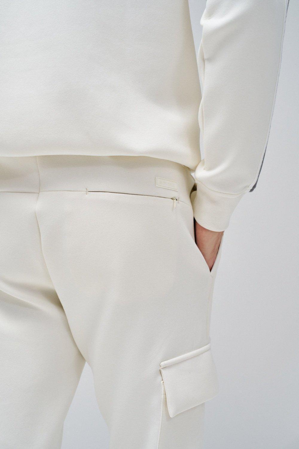 Tapered Joggers Trousers, Pearl, large image number 4