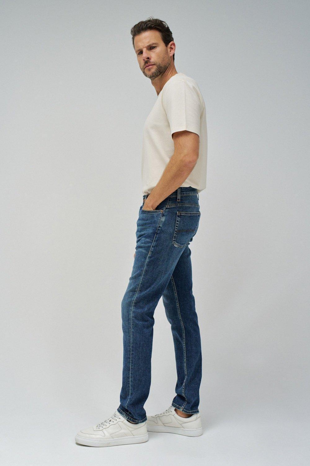Blue Slim Ankle-Length Jeans, , large image number 2