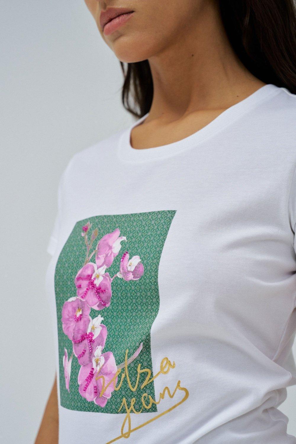 Graphic Print T-Shirt, White, large image number 4