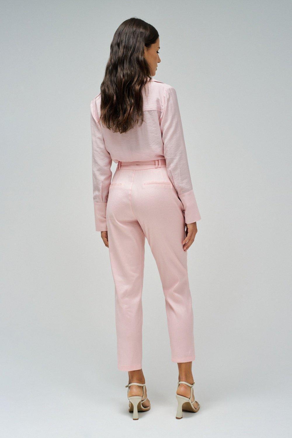 Chino In Linen, Pink, large image number 3