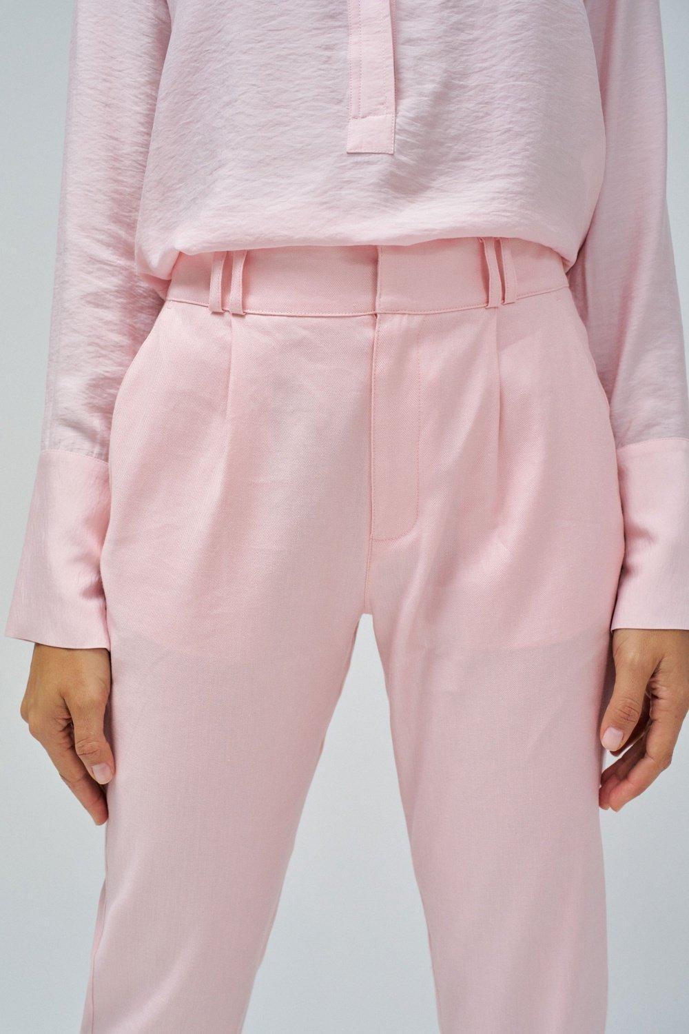 Chino In Linen, Pink, large image number 4
