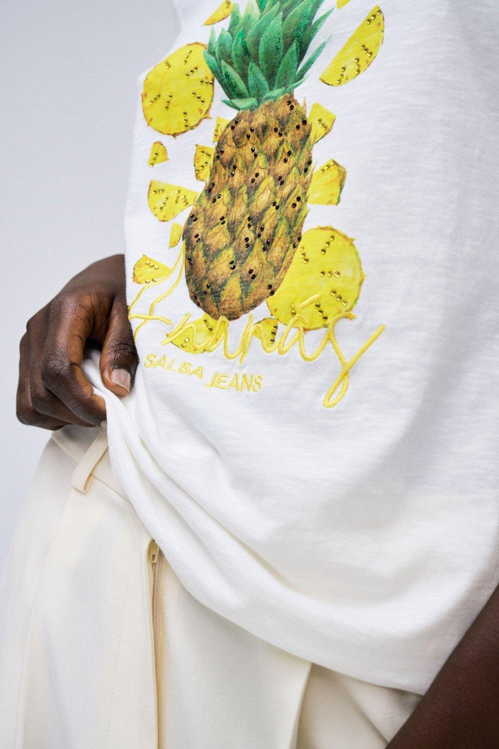 White T-Shirt With Print, , large image number 4
