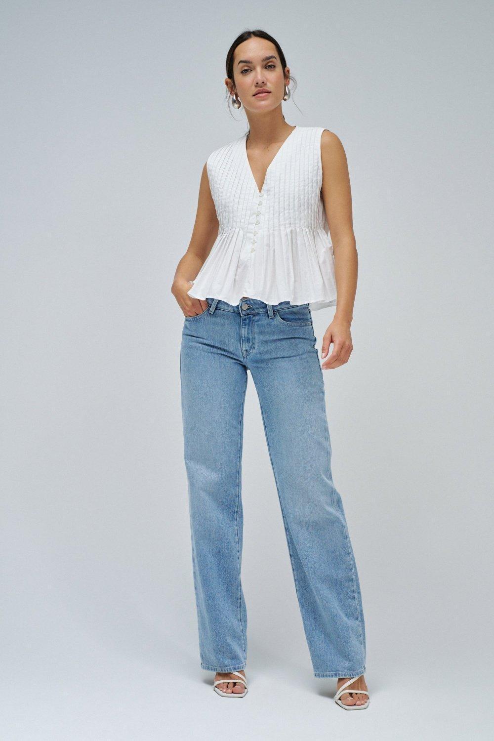 Pleated Blouse , White, medium