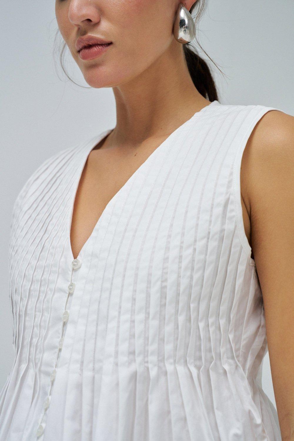 Pleated Blouse&nbsp;, White, large image number 4