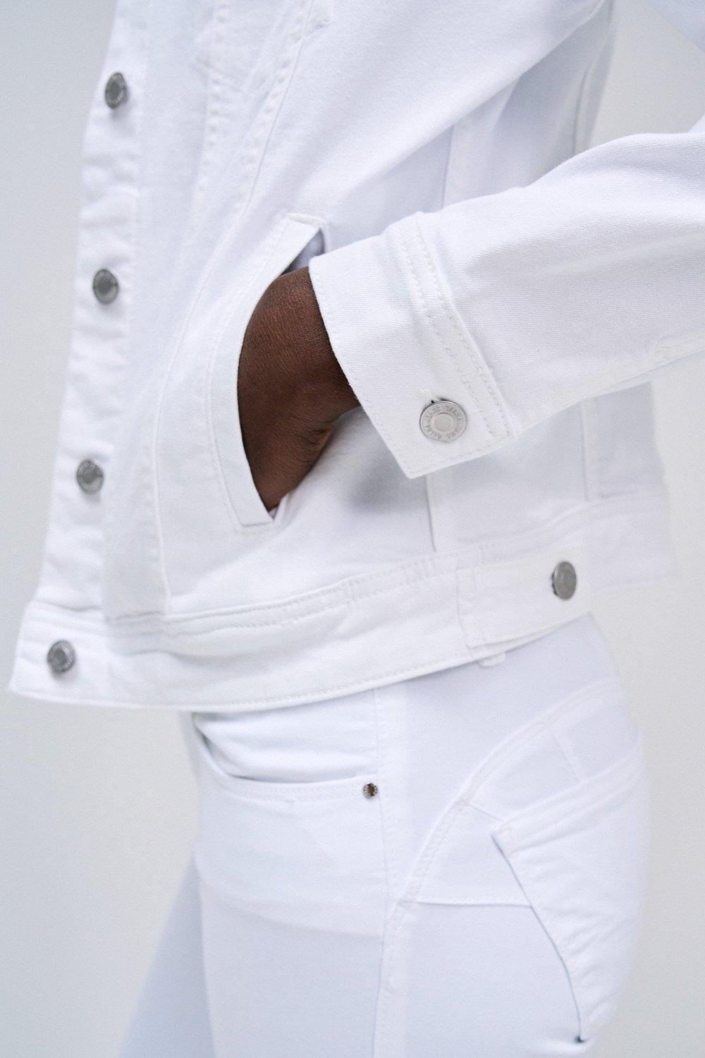 Tinted Denim Jacket, White, large image number 4