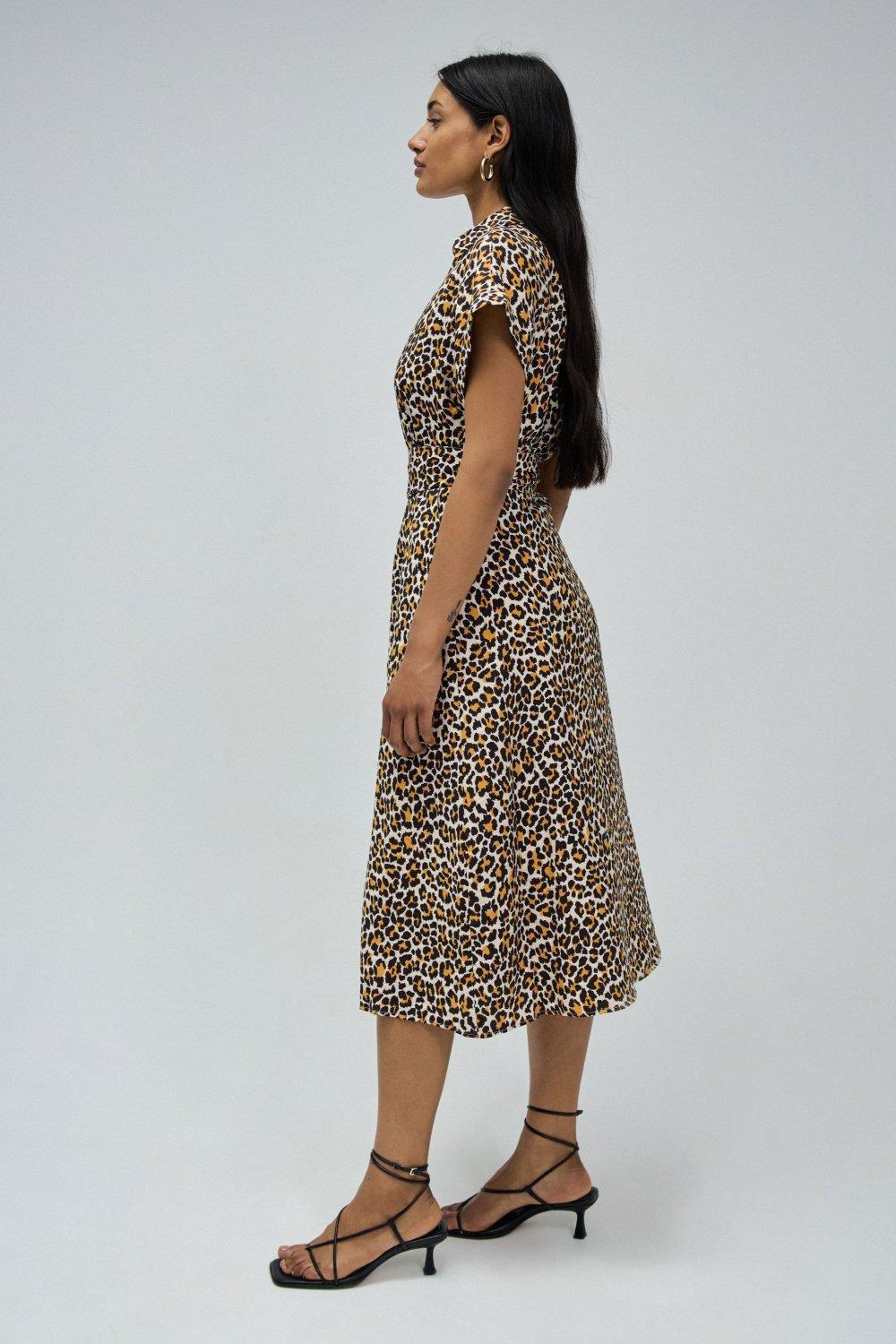 Printed Maxi Dress, Beige, medium