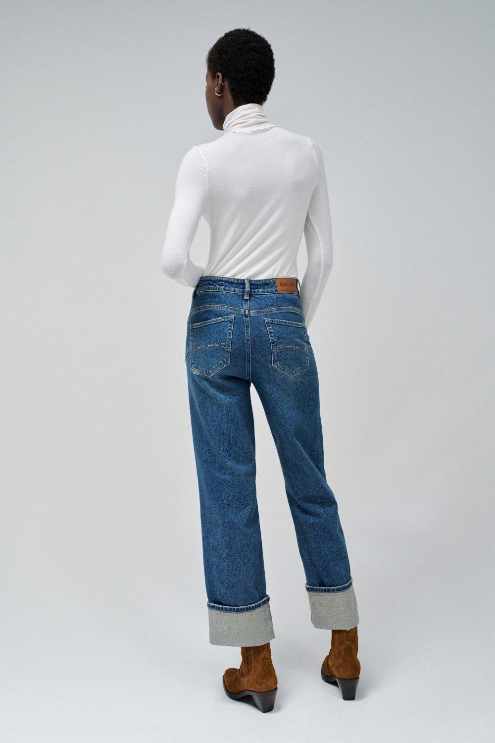 Blue Denim Straight Leg Jeans, , large image number 3