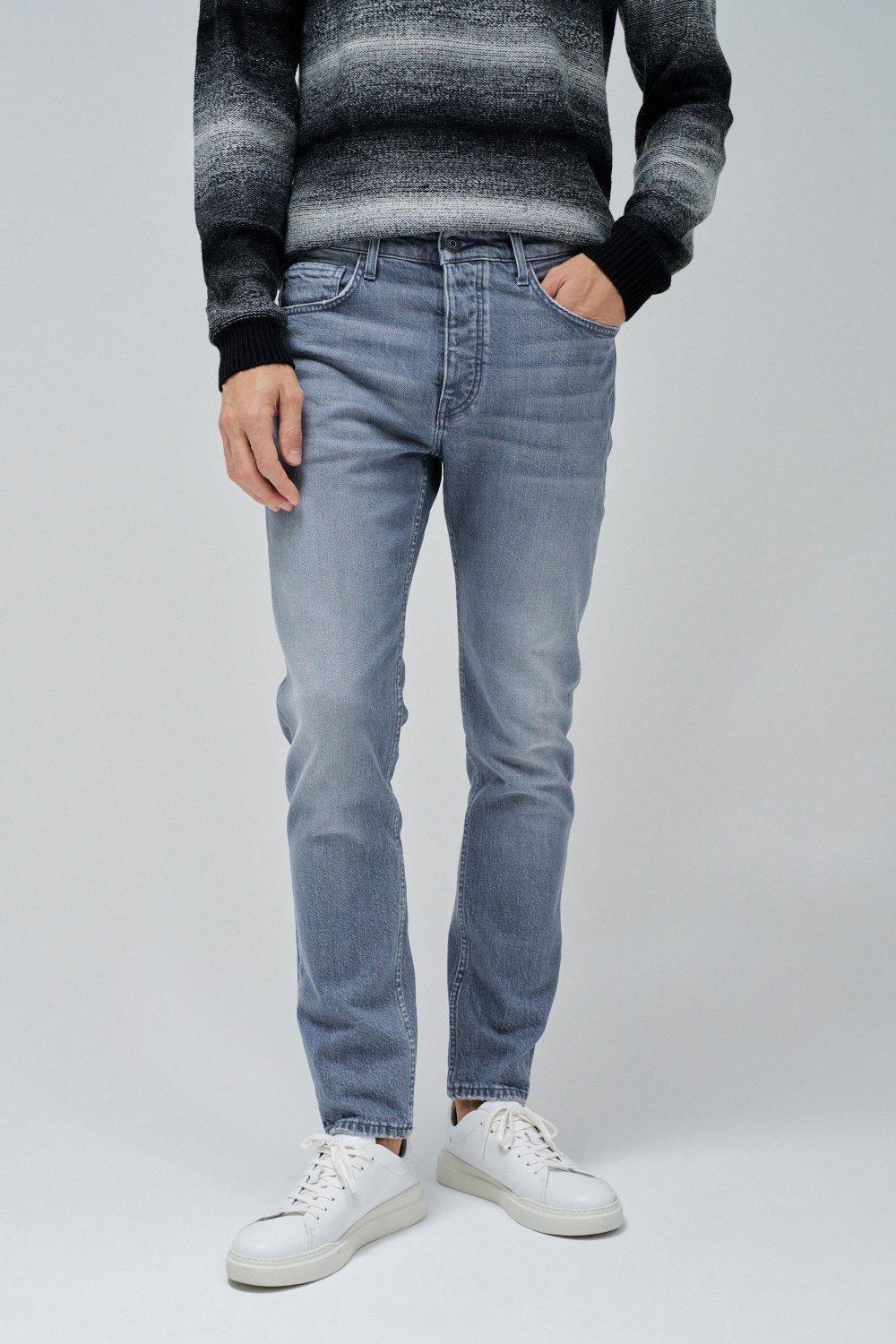 Slim Jeans With Dark Wash, Grey, large image number 0
