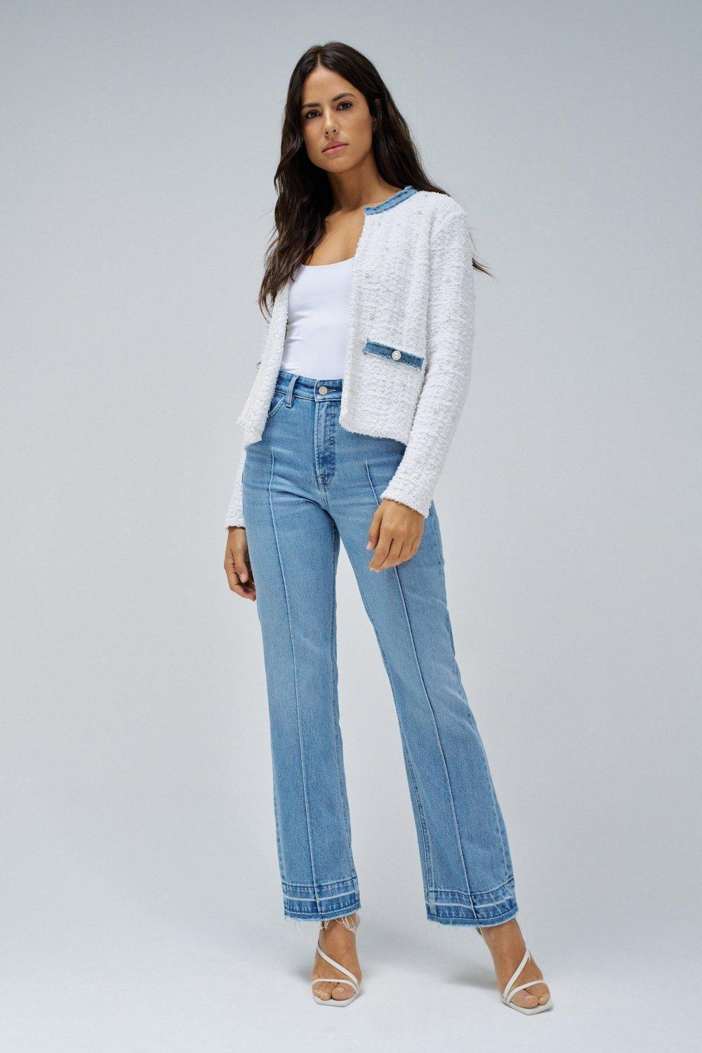 Light Wash Ankle-Length Denim Jeans, , large image number 1