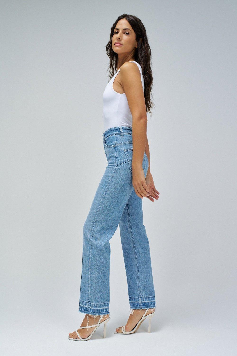 Light Wash Ankle-Length Denim Jeans, , large image number 2