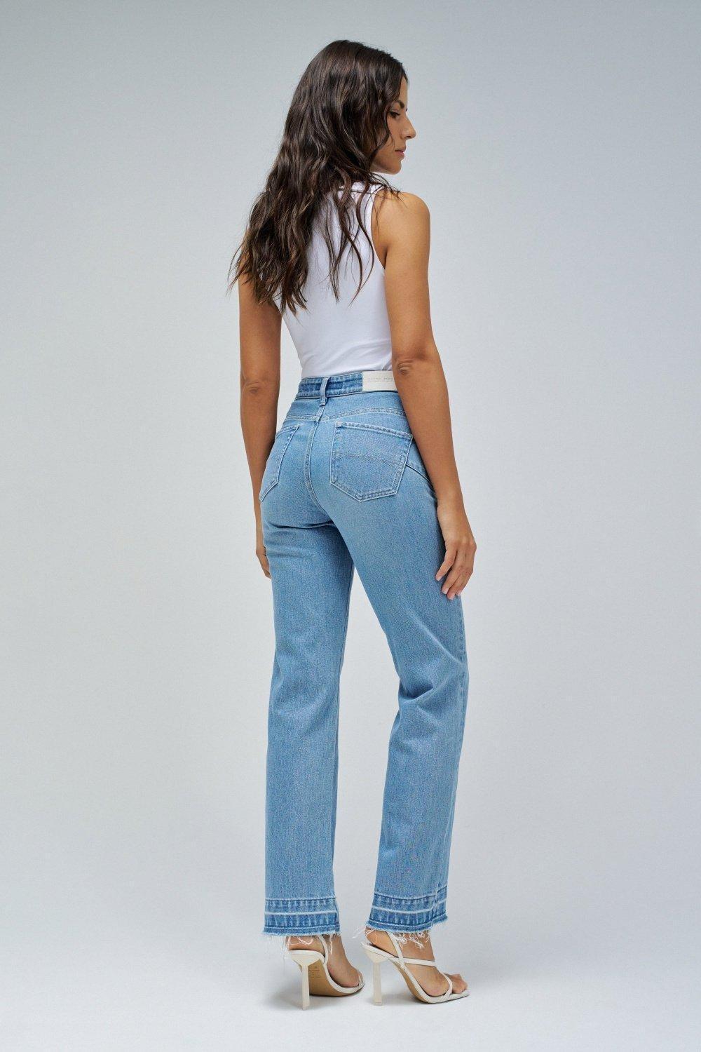 Light Wash Ankle-Length Denim Jeans, , large image number 3