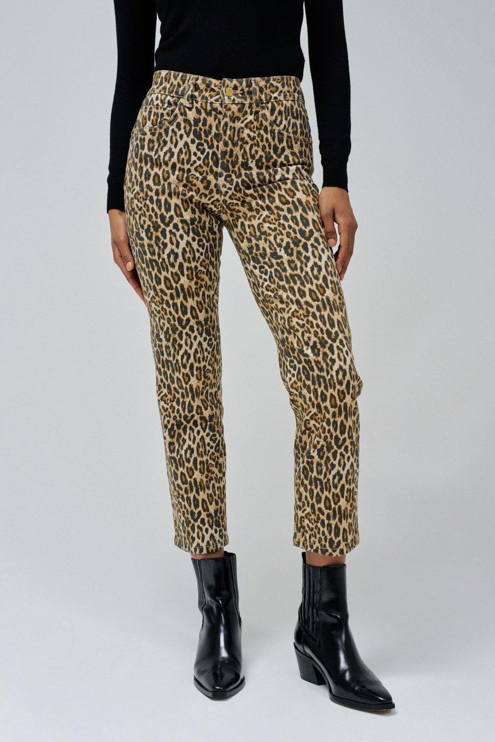 Animal Print Push In Jeans, Blue, medium