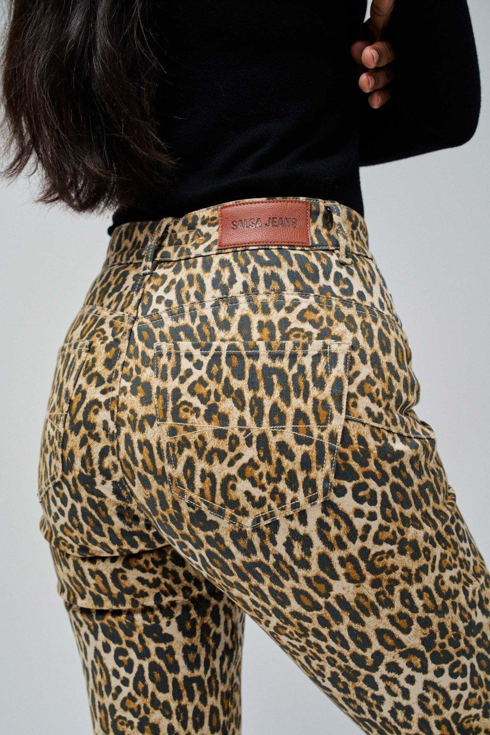 Animal Print Push In Jeans, Blue, large image number 4